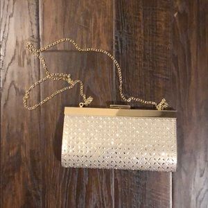 ESTEE & LILLY clutch purse pink sparkle gold rose